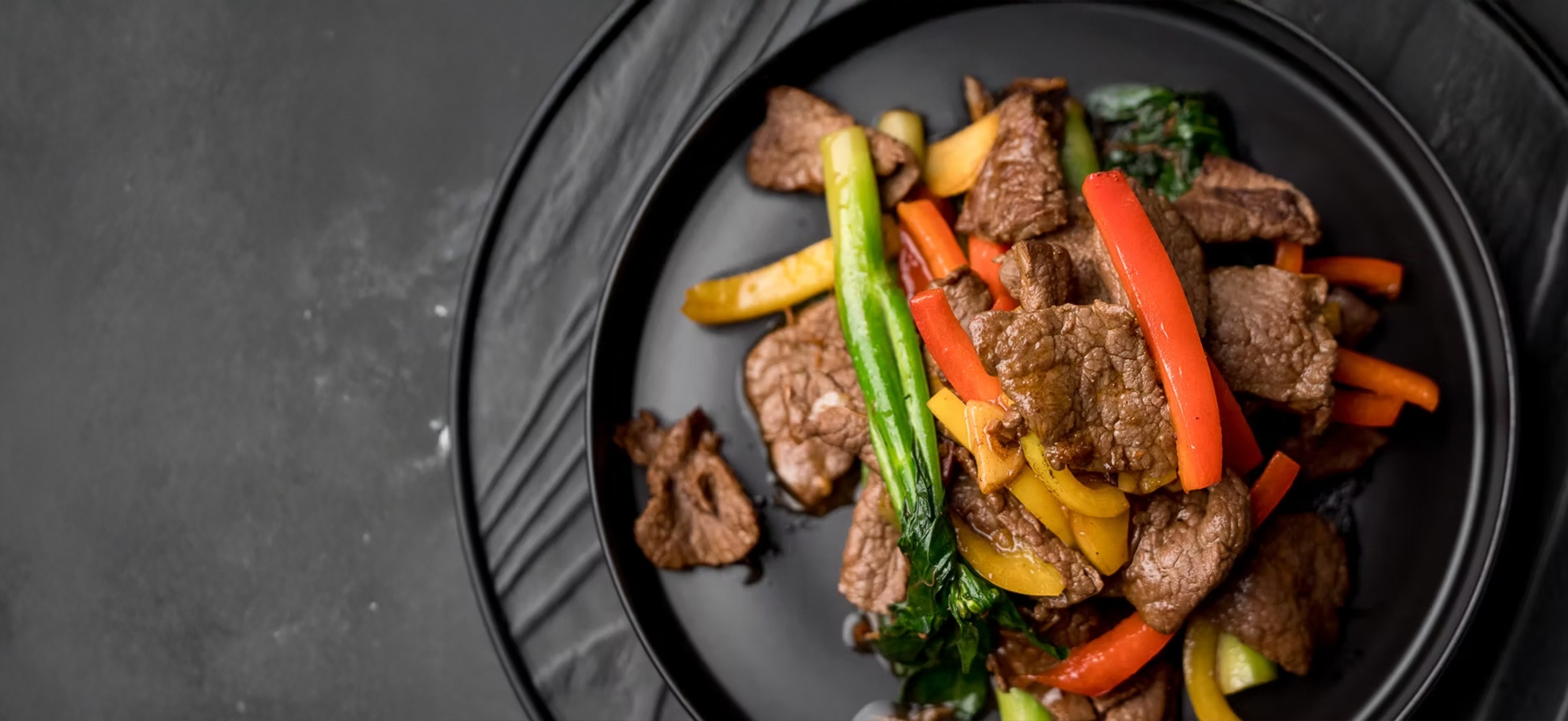Stir fried venison with kale and XO sauce